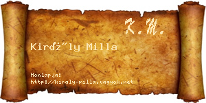 Király Milla névjegykártya