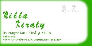 milla kiraly business card