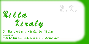 milla kiraly business card